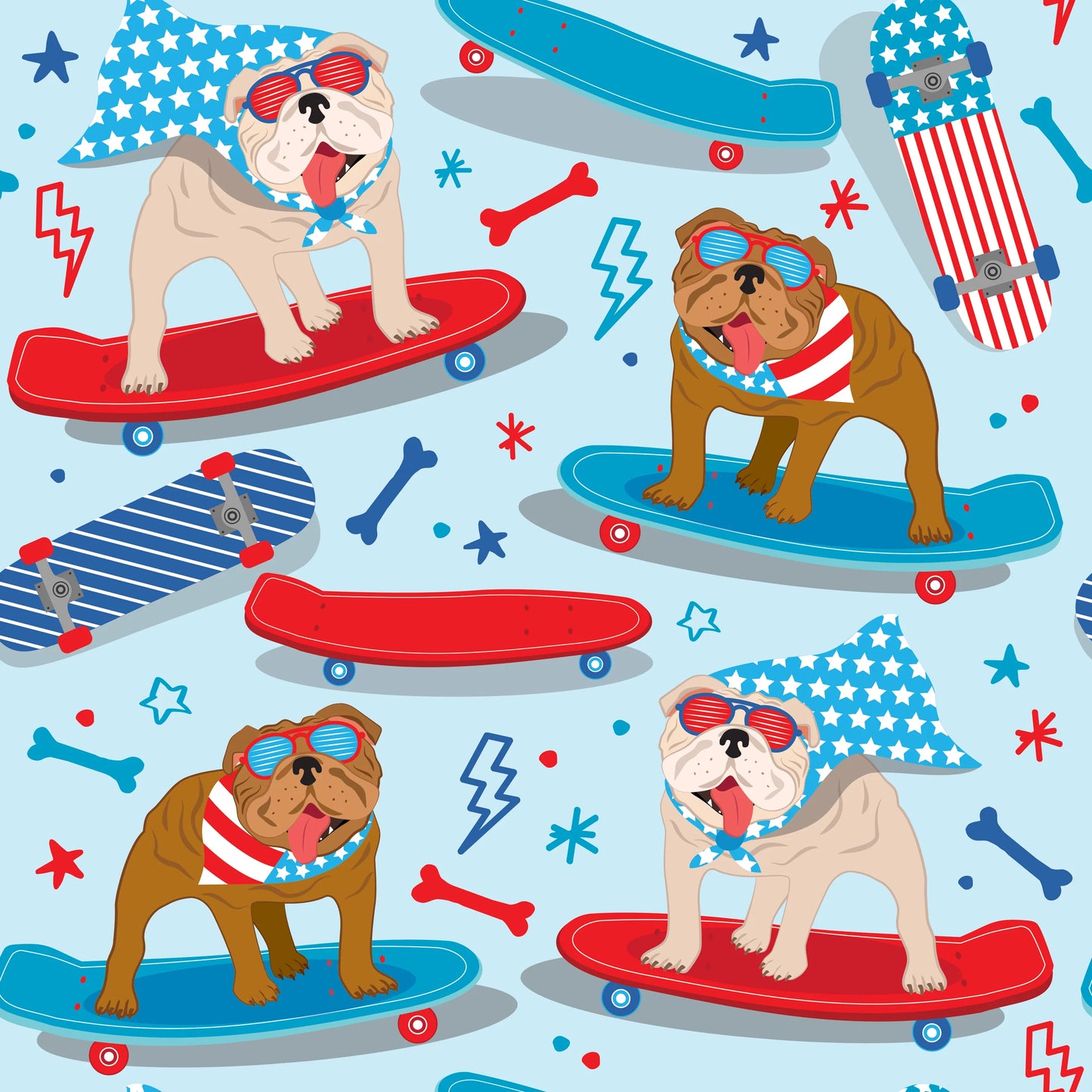 Red, White & Blue Crew 2 Piece Short Set