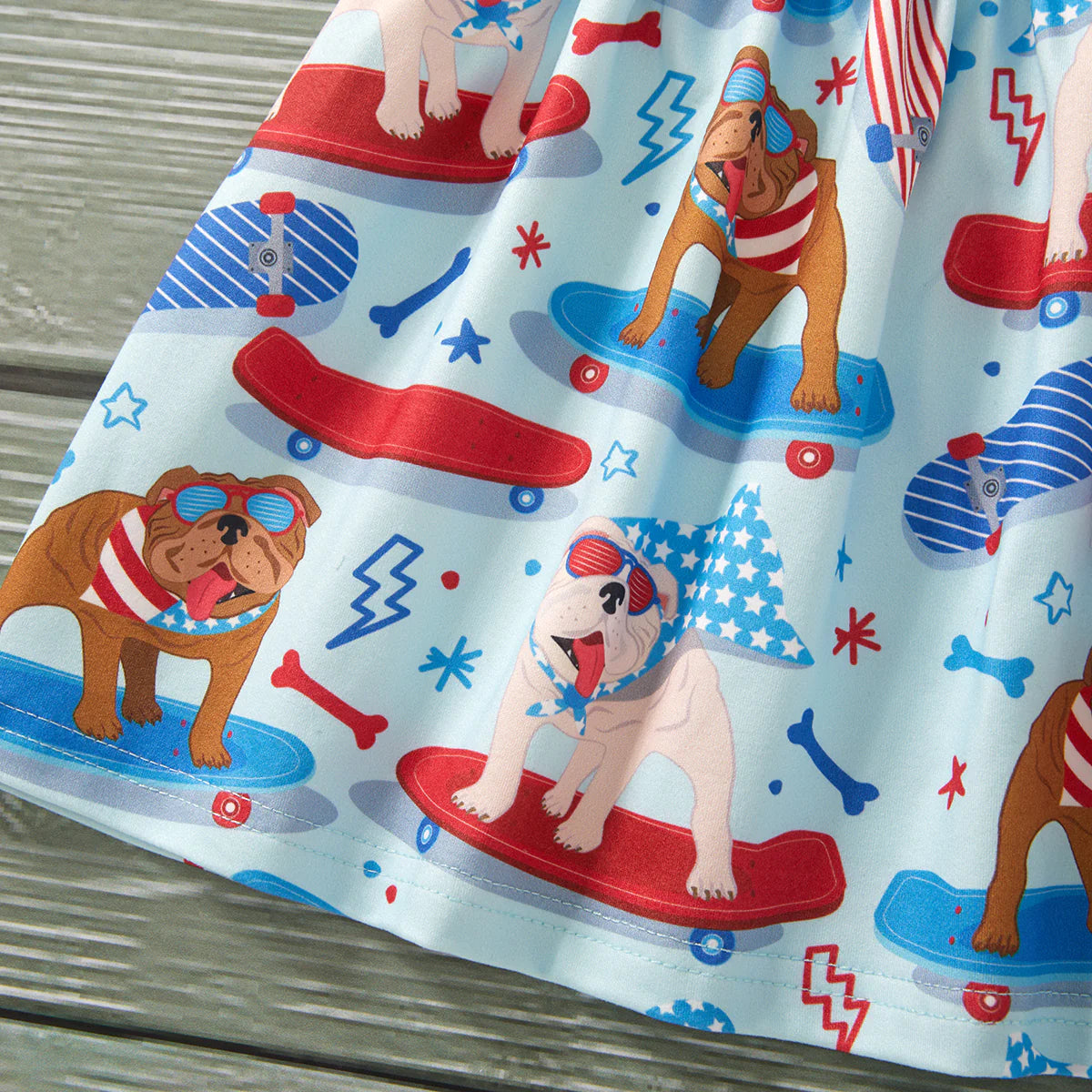 Red, White & Blue Crew 2 Piece Short Set