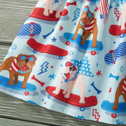 Red, White & Blue Crew 2 Piece Short Set