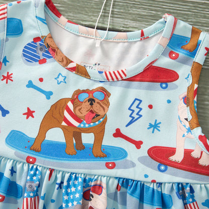 Red, White & Blue Crew 2 Piece Short Set