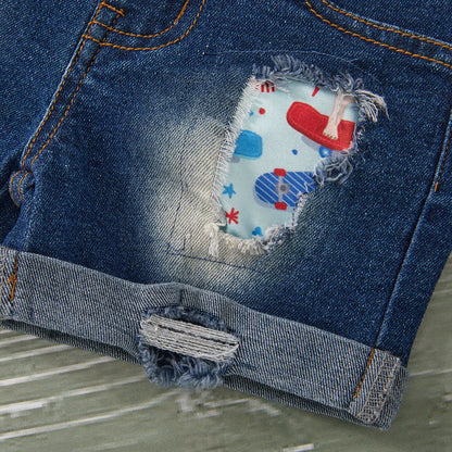 Red, White & Blue Crew 2 Piece Short Set