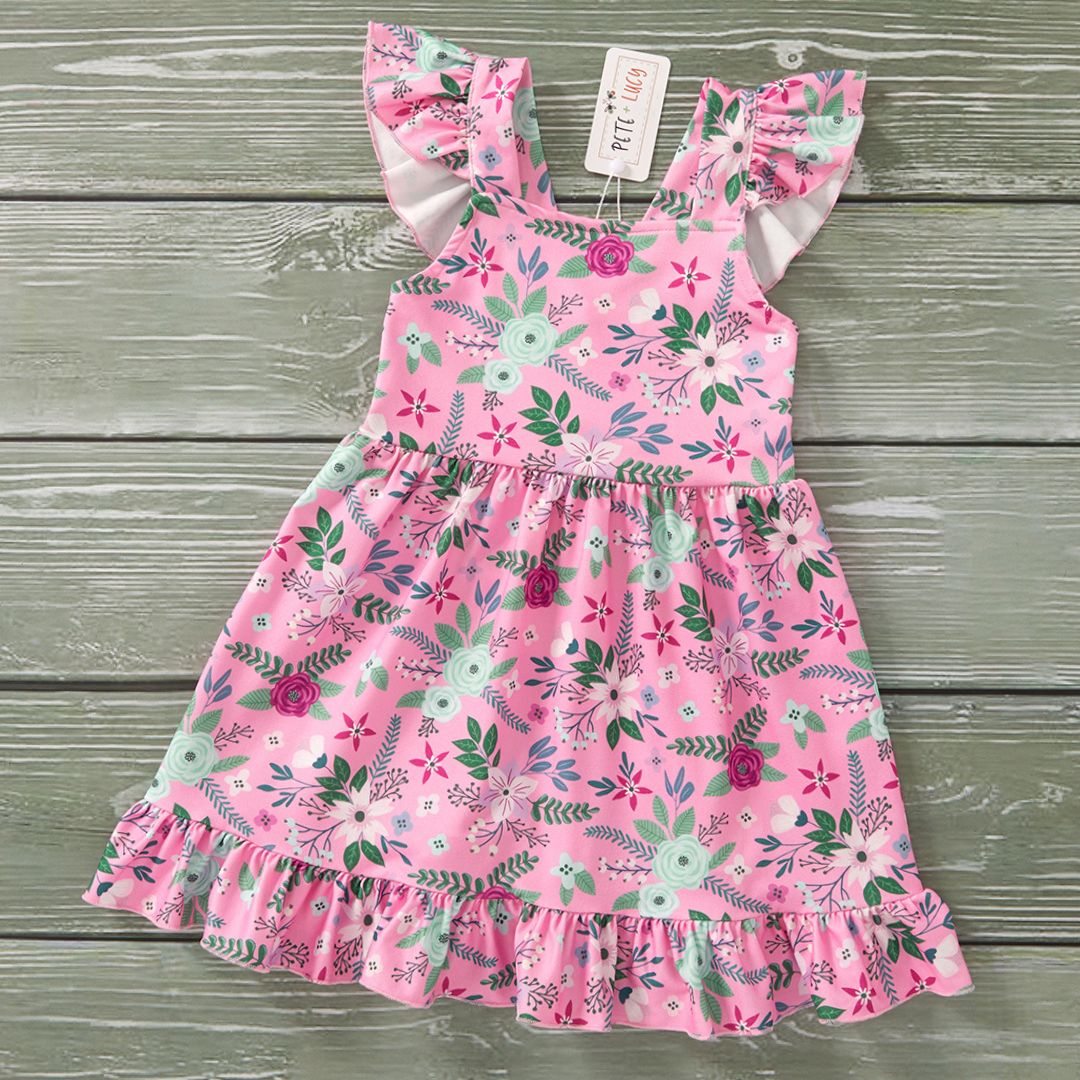 Raspberry Petals Girl Dress