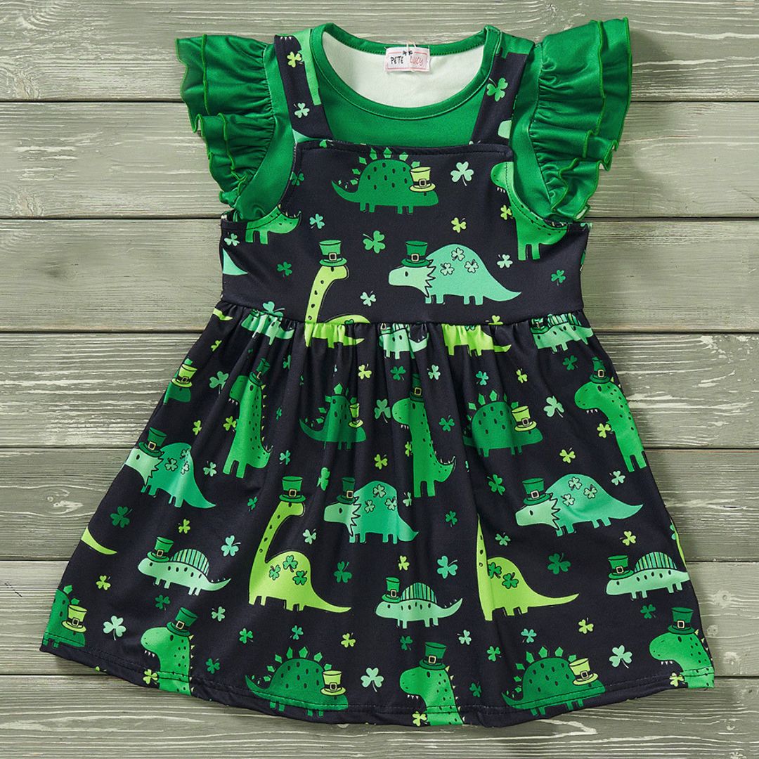 Shamrock Dino Skirt Set