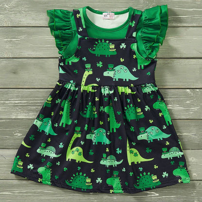 Shamrock Dino Skirt Set