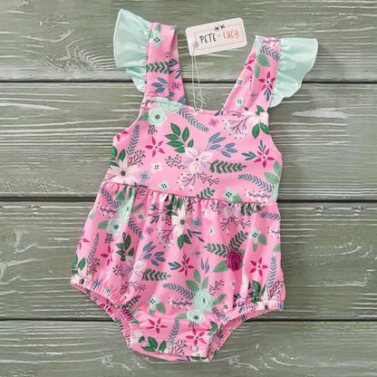 Raspberry Petals Girl Infant Romper