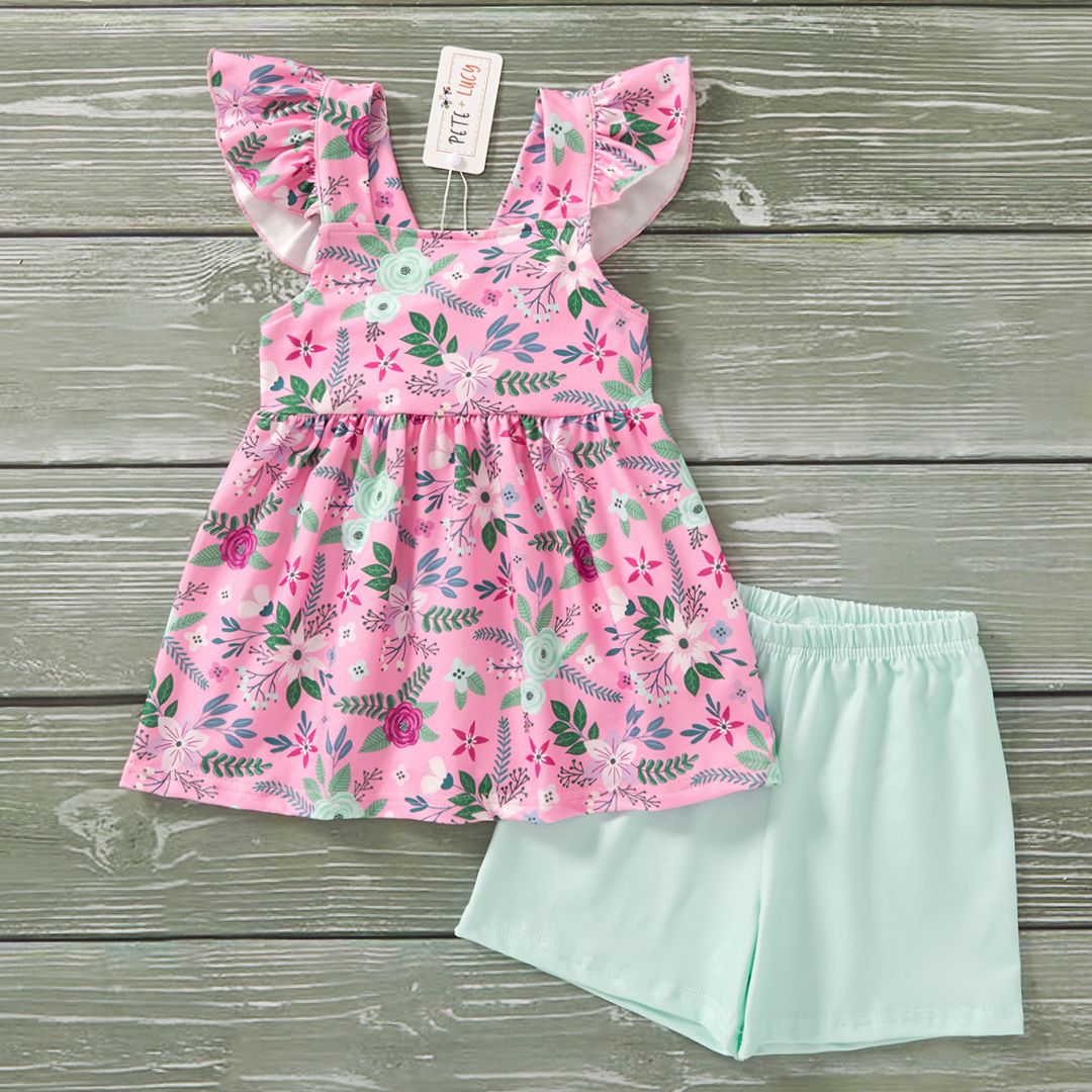 Raspberry Petals 2 Piece Short Set